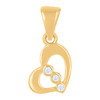 10K Yellow Gold Round CZ Women's 0.65" Love Charm Journey Sideways Heart Pendant