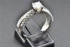 Solitaire Diamond Engagement Ring Black Round Cut Ladies 14K White Gold 0.99 Ct