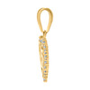 10K Yellow Gold CZ Women's 0.85" Quinceanera Medallion 15 in Heart Frame Pendant