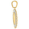 10K Yellow Gold Baguette CZ 1.65" Iced Out Circle Picture Memory Frame Pendant