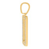10K Yellow Gold CZ 1.55" 2 Row Rectangle Dog Tag Memory Frame Picture Pendant