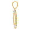 10K Yellow Gold Baguette CZ 1.65" Men's Iced Circle Picture Memory Frame Pendant