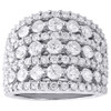 Diamond Wedding Ring Ladies 14K White Gold Round Cut Fashion Design Band 3 Tcw.