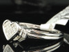 Diamond Heart Ring Ladies 14K White Gold Princess Cut Love Promise Design 1/4 Ct