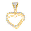 14K Yellow Gold Round CZ Women's Love Charm Interlocked Double Heart Pendant