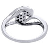 14K White Gold Two Stone Cluster Diamond Swirl Flower Engagement Ring 0.50 Ct.