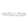 Sterling Silver Diamond 6mm Interlinked Infinity & Bar Link Bracelet 1/8 CT | 7"