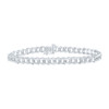 Sterling Silver Diamond 8mm Geometric Bar 'V' Link Tennis Bracelet 1/10 CT | 7"