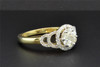 Diamond Halo Engagement Ring 10K Yellow Gold Round Cut 0.71 Ct Flower Design