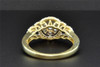 Diamond Halo Engagement Ring 10K Yellow Gold Round Cut 0.71 Ct Flower Design