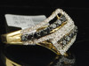 Ladies 14K Yellow Gold .53 Ct. Round Black Diamond Engagement Ring Wedding Band