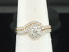 Ladies 14K Yellow Gold Diamond Engagement Ring Wedding Band Bridal Set 0.67 Ct.