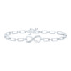 925 Sterling Silver Diamond Women's Rectangle Infinity Tennis 7" Bracelet 1/4 CT