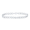 Sterling Silver Diamond 5mm Alternating Heart Link Tennis 7.5" Bracelet 1/20 CT Sterling Silver Diamond 5mm Alternating Heart Link Tennis 7.5" Bracelet 1/20 CT