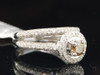 Brown Diamond Solitaire Round Bridal Set Yellow Gold Wedding Engagement Ring