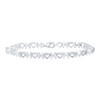 925 Sterling Silver Diamond 6mm Heart & MOM Tennis Link Bracelet 1/10 CT | 7.25" 925 Sterling Silver Diamond 6mm Heart & MOM Tennis Link Bracelet 1/10 CT | 7.25"