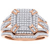 Diamond Wedding Ring 10K Rose Gold Bridal Set 0.50 Ct. Curved Engagement Band