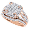 Diamond Wedding Ring 10K Rose Gold Bridal Set 0.50 Ct. Curved Engagement Band