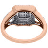 Diamond Wedding Ring 10K Rose Gold Bridal Set 0.50 Ct. Curved Engagement Band