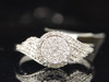 Ladies 10K White Gold Pave Diamond Engagement Ring Bridal Wedding Band 0.25 Ct.