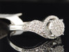 Ladies 10K White Gold Pave Diamond Engagement Ring Bridal Wedding Band 0.25 Ct.