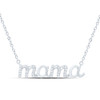 925 Sterling Silver Diamond Women's Lower Case MAMA Charm 18" Necklace 1/10 CT