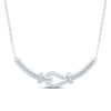 925 Sterling Silver Diamond Women's Interlocked Love Knot 18" Necklace 1/6 CT