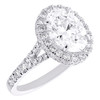 14K White Gold Lab Grown Diamond Solitaire Oval Halo Split Bridal Set 2.75 CT