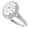 14K White Gold Lab Grown Diamond Solitaire Oval Halo Split Bridal Set 2.75 CT