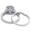 14K White Gold Lab Created Diamond Solitaire Emerald Infinity Bridal Set 3 CT