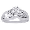 Diamond Wedding Bridal Set 10K White Gold Cluster Engagement Ring 0.33 Ct.
