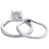 14K White Gold Lab Created Diamond Round Solitaire Criss Cross Bridal Set 2.6 CT