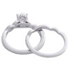 14K White Gold Lab Created Oval Diamond Solitaire Infinity Bridal Set 1.50 CT