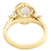 14K Yellow Gold Lab Created Oval Diamond 3 Stone Halo Engagement Ring 3.25 CT