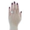 14K White Gold Lab Created Oval Diamond Flower Halo Contoured Bridal Set 1.25 CT