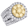 14K White Gold Natural Yellow Diamond Bridal Set 3 Piece Engagement Ring 4 Ct.