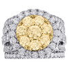 14K White Gold Natural Yellow Diamond Bridal Set 3 Piece Engagement Ring 4 Ct.