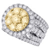14K White Gold Natural Yellow Diamond Bridal Set 3 Piece Engagement Ring 4 Ct.