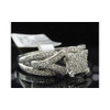 Diamond Engagement Ring 10K White Gold Round Cut Pave 1/3 Ct Square Design