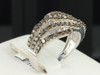 Ladies .925 Sterling Silver Brown Champagne Diamond Engagement Ring Wedding Band