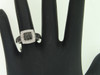 Ladies 10K White Gold .50Ct. Round Cut Black Diamond Engagement Ring Wedding Set