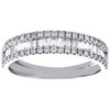 10K White Gold Round & Baguette Diamond Wedding Band 4.50mm Fancy Ring 5/8 CT.