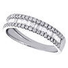 10K White Gold Round & Baguette Diamond Wedding Band 4.50mm Fancy Ring 5/8 CT.