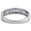 10K White Gold Round & Baguette Diamond Wedding Band 4.50mm Fancy Ring 5/8 CT.