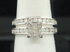 Ladies 14K White Gold Diamond Engagement Ring Wedding Band Bridal Set 1.00 Ct.