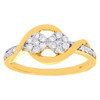 14K Yellow Gold Two Stone Cluster Diamond Infinity Flower Engagement Ring 1/3 Ct