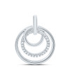 925 Sterling Silver Genuine Diamond Swirling Linked Double Circle Pendant 1/8 CT