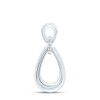 925 Sterling Silver Genuine Diamond Women's Interlocked Teardrop Pendant 0.03 CT