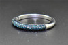 Blue Diamond Wedding Band 14K White Gold Round Cut Engagement Ring 0.28 Ct