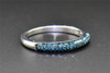Blue Diamond Wedding Band 14K White Gold Round Cut Engagement Ring 0.28 Ct